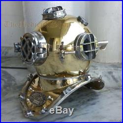 U. S Navy Antique Scuba Deep Sea Diving Divers Helmet Mark V Vintage 18