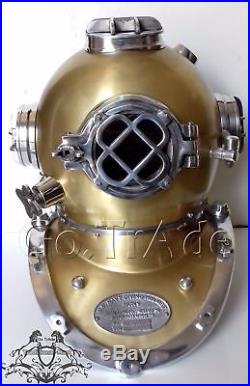 U. S Navy Antique Vintage Solid Steel & Aluminium Morse Diving Divers Helmet Gift