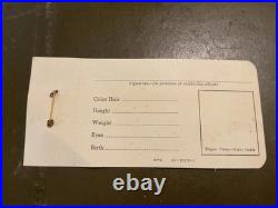 U. S. Navy Aviation Cadet Identification Card Un-issued