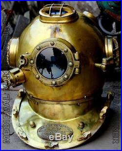 U. S Navy Beautifu Scuba Diving Divers Helmet Mark V Solid Steel 18 Inches