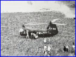 U. S. Navy CH-46 Sea Knight EA-86 Vietnam Village Vintage 8x10 Archive Photo
