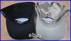 U. S. Navy Cap Black & Tan Colors 60 Pc 2 Color Embroidery Design 100 % Acrylics