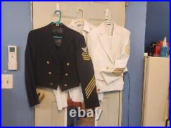 U. S. Navy Chief Dinner Dress Blue & White Uniforms