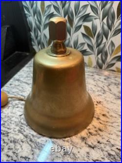 U. S Navy Commemorative Brass Bell 1949-1973 Engraved service Record, Stand, COA