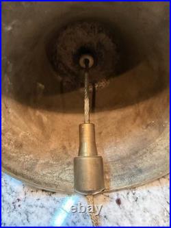 U. S Navy Commemorative Brass Bell 1949-1973 Engraved service Record, Stand, COA