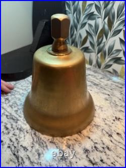 U. S Navy Commemorative Brass Bell 1949-1973 Engraved service Record, Stand, COA