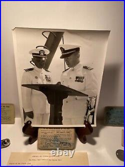 U. S. Navy Dog Tag Bosun Pipe Photos & ID Commander James Preston Boyd Jr. USN