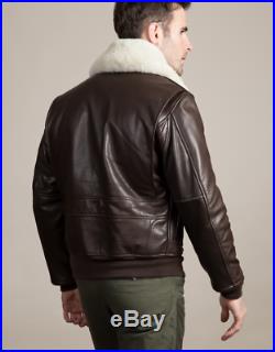 U. S. Navy G1 Bomber Brown Real Leather WW2 Jacket Detachable Fur Collar