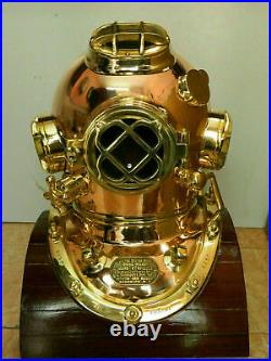 U. S Navy Mark V-18 Heavy Diving Helmet Antique Deep Sea Scuba Divers Helmet