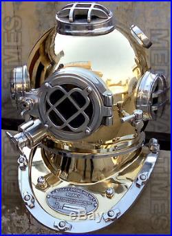 U. S Navy Mark V Aluminium & Brass Diving Divers Helmet 18 Vintage Replica Gift