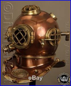U. S Navy Mark V Antique Solid Steel & Brass Diving Divers Helmet Full 18 Gift