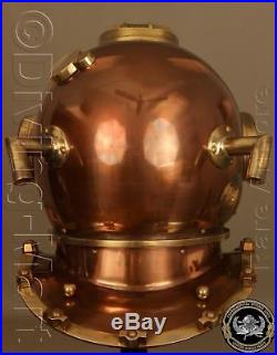 U. S Navy Mark V Antique Solid Steel & Brass Diving Divers Helmet Full 18 Gift