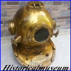 U. S Navy Mark V Antique Vintage solid Steel Diving Divers Helmet