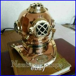U. S Navy Mark V Brass Copper Diving Divers Helmet Collectible Deep Sea Item