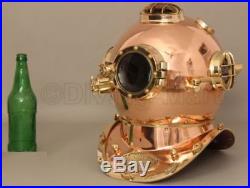 U. S Navy Mark V Divers Diving Helmet Antique Solid Copper & Brass Antique
