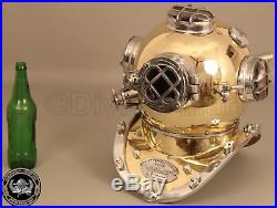 U. S Navy Mark V Divers Helmet Solid New Vintage Brass & Aluminium Antique