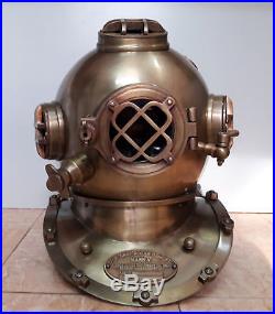 U. S Navy Mark V Diving Helmet Antique Replica Vintage Divers Helmet Scuba 18