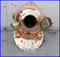 U. S Navy Mark V Full Size Divers Diving Helmet Antique Brass Copper Scuba Gift