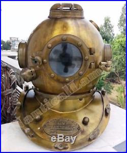 U. S Navy Mark V Real Antique Vintage Marine Diving Divers Helmet Gift