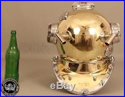 U. S Navy Mark V Solid New Vintage Brass & Aluminium Antique Divers Helmet