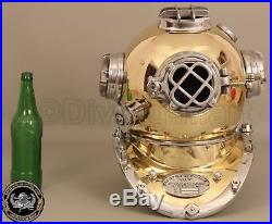 U. S Navy Mark V Solid New Vintage Brass & Aluminium Antique Divers Helmet
