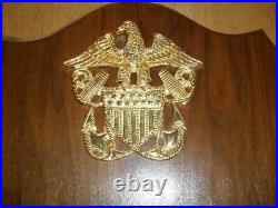 U. S. Navy Naval Aviator Badge, 3-d Metal Emblems, Walnut Wood Wall Plaque Sign