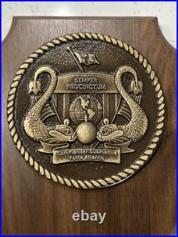 U. S. Navy Nuclear COMMANDER SUBMARINE FORCE ATLANTIC (COMSUBLANT) Brass Plaque