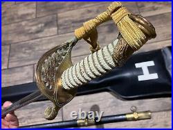 U. S. Navy Officer Sword M1852 Hilborn & Hamburger NY Scabbard U. S. N. Engraved