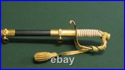 U. S. Navy Officer's Dress Sword in Scabbard with Engraved Blade with belt