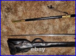 U. S. Navy Officers Dress Sword in Scabbard with Etched Blade WW ll Era NS Myer