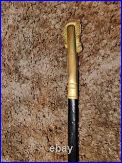 U. S. Navy Officers Dress Sword in Scabbard with Etched Blade WW ll Era NS Myer