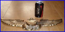 U. S. Navy Pilot Wings, 3-d Solid Brass Metal Emblem, Wall Sign, 18.5 Length