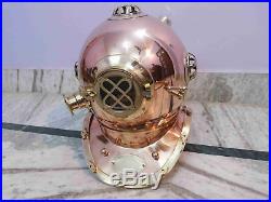 U. S Navy Solid Copper Brass Diving Helmet Divers Mark V 18 Maritime