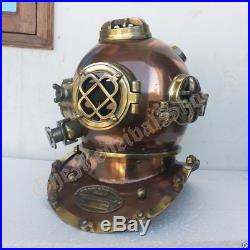 U S Navy Steel Antique Mark V Vintage Marine Deep Sea Divers Diving Helmet