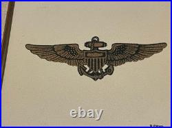 U. S. Navy USMC Wings Of Gold Sand Art Framed Signed By R Deno Artist