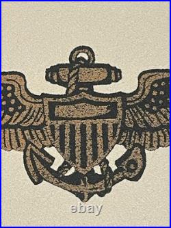 U. S. Navy USMC Wings Of Gold Sand Art Framed Signed By R Deno Artist