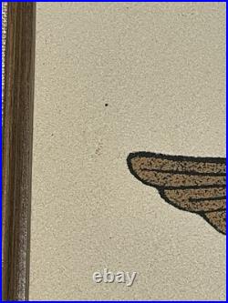 U. S. Navy USMC Wings Of Gold Sand Art Framed Signed By R Deno Artist