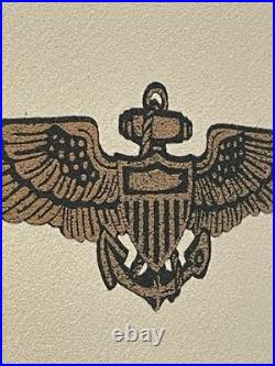 U. S. Navy USMC Wings Of Gold Sand Art Framed Signed By R Deno Artist