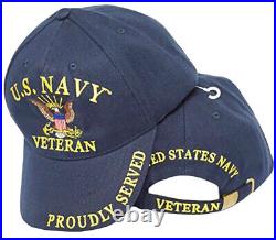 U. S. Navy USN Veteran Eagle Anchor Proudly Served Embroidered Cap Hat LICENSED