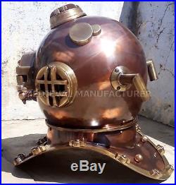 U. S Navy Vintage Replica 18' Antique Diving Helmet Mark V Deep Sea Divers Helmet