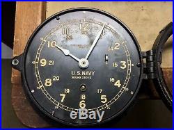 U. S. Navy WWII Chelsea 12E Ship Clock