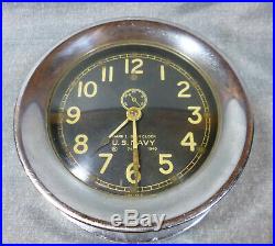 U. S. Navy WWII Chelsea 7451 Mark 1 Deck Clock 1940