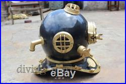 U. S. Navy mark V Nautical solid steel & brass diving divers helmet full 18 size