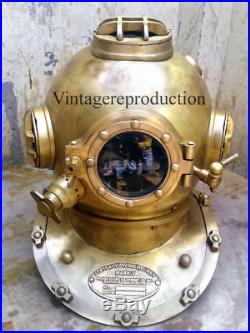 U. S Navy vintage divers helmet antique 18 diving helmet mark V deep sea