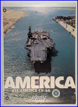 U. S. S. America CV-66 Poster United States Ship 1981 21.75 x 30.75 Egypt