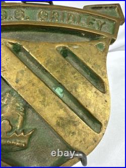 U. S. S. GRIDLEY US NAVY BRASS SHIP SEAL PLAQUE 7x7 Inches Long 3.5 Lbs