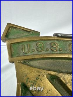 U. S. S. GRIDLEY US NAVY BRASS SHIP SEAL PLAQUE 7x7 Inches Long 3.5 Lbs
