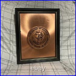 UNITED STATES DEPARTMENT OF THE NAVY Copper Etched Plaque Vintage
