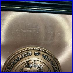 UNITED STATES DEPARTMENT OF THE NAVY Copper Etched Plaque Vintage