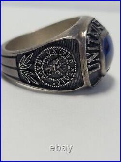 UNITED STATES NAVY RING Sterling silver withblue stone sz. 11